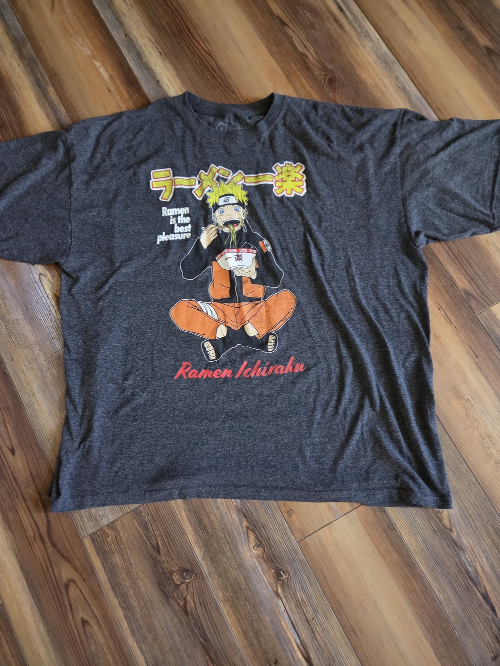 Graphic Naruto Ramen Ichiraku Short Sleeve T-Shirt - Dark Gray